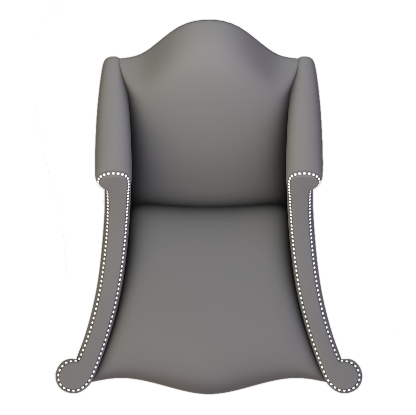 Gray Venton Lounge Chair with white nailhead trim for stylish comfort