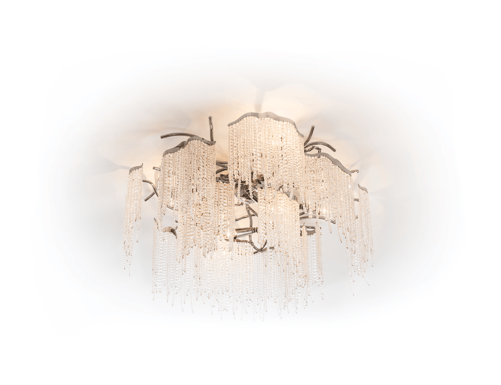 Victoria Ceiling Lamp showcasing a luxurious chandelier with multiple tiers of hanging crystals