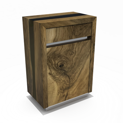 Waterfall Walnut Wood Cabinet