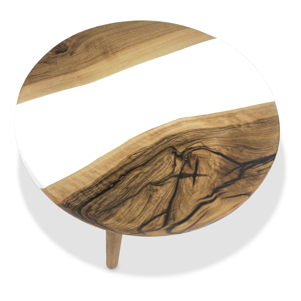 White Gamba di Legno Walnut Wood Coffee Table - ARDITI COLLECTION®