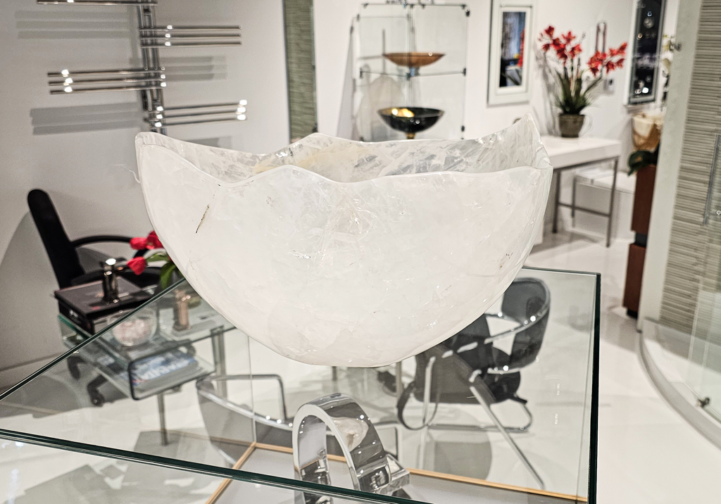 White Quartz Semi-Precious Stone Custom Wash Basin - ARDITI